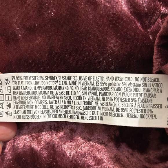 Forever 21 Crushed Velvet Lace-Up Plum Small Cami Top - Picture 5 of 6